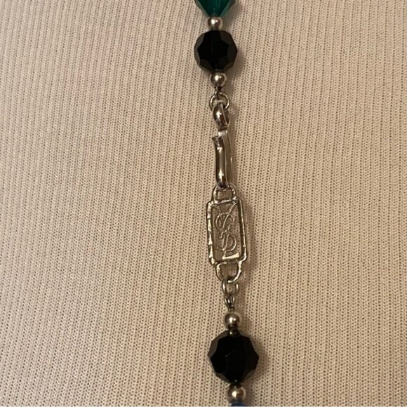 YVES SAINT LAURENT YSL NECKLACE VINTAGE LONG STRAND FACETED CRYSTALS BLUE PURPLE - Picture 13 of 13